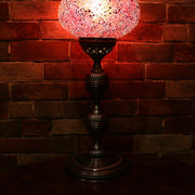 Crackle Glass Table Lamp in Red, 3 Styles Available, Large