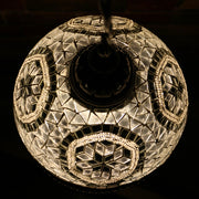 Hanging Mosaic Dome Lamp in White, Open Bottom