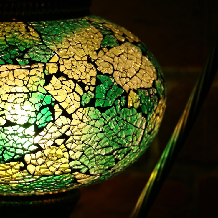Crackle Glass Table Lamp in Green, 5 Styles Available