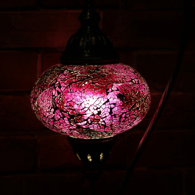 Crackle Glass Table Lamp in Violet, 5 Styles Available