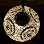 Hanging Mosaic Dome Lamp in White, Open Bottom