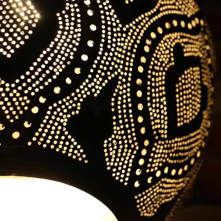 Hand-Punctured Nickel-Plated Brass Hanging Lamp