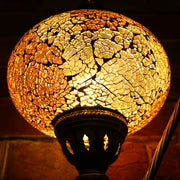 Crackle Glass Table Lamp in Amber, 5 Styles Available