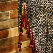 Blown Glass Red Droplet & Chain Chandelier