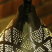 Hand-Punctured Nickel-Plated Brass Hanging Lamp
