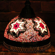 Hanging Mosaic Dome Lamp in Blush Tones, Open Bottom