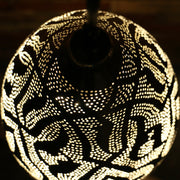 Hand-Punctured Nickel-Plated Brass Hanging Lamp