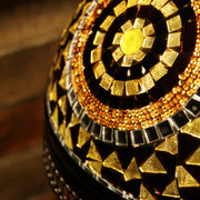 Hanging Mosaic Dome Lamp in Amber, Open Bottom