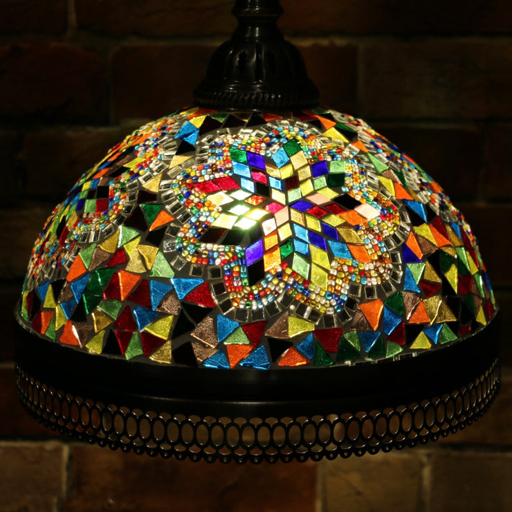 Hanging Mosaic Dome Lamp in MultiColors, Open Bottom
