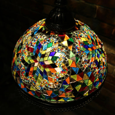Hanging Mosaic Dome Lamp in MultiColors, Open Bottom