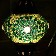 Mosaic Table Lamp in Green, Swan Neck