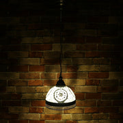 Hanging Mosaic Dome Lamp in White, Open Bottom