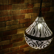 Hand-Punctured Nickel-Plated Brass Hanging Lamp