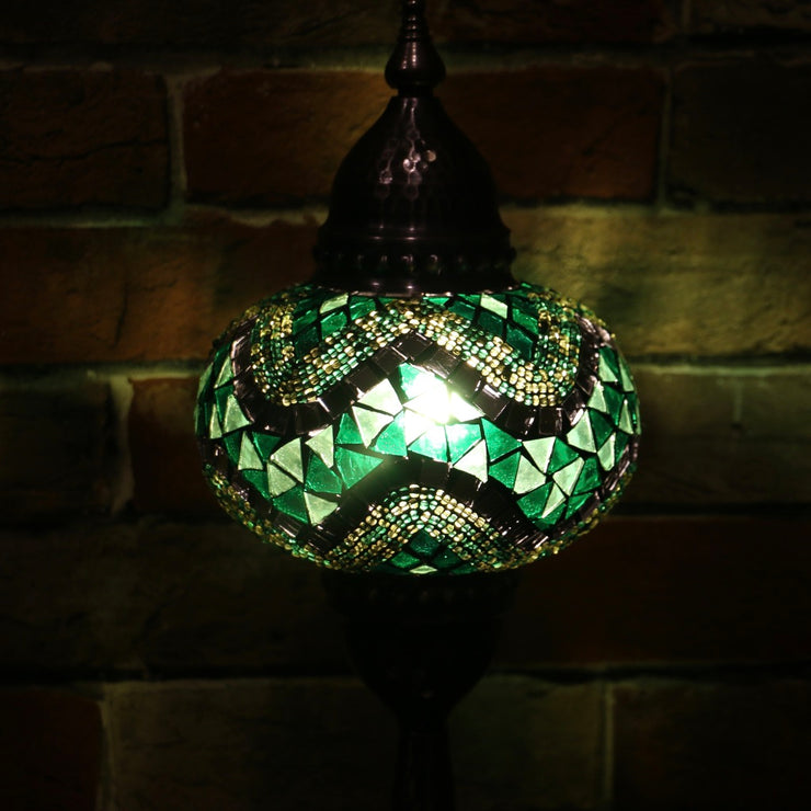 Mosaic Table Lamp in Greens, 5 Styles Available