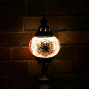 Mosaic Table Lamp in Pale Pink, Red, & Violet