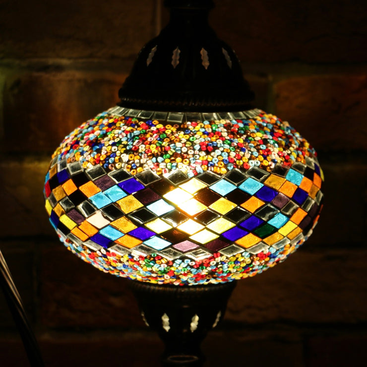 Mosaic Table Lamp in Many Colors, Swan Neck