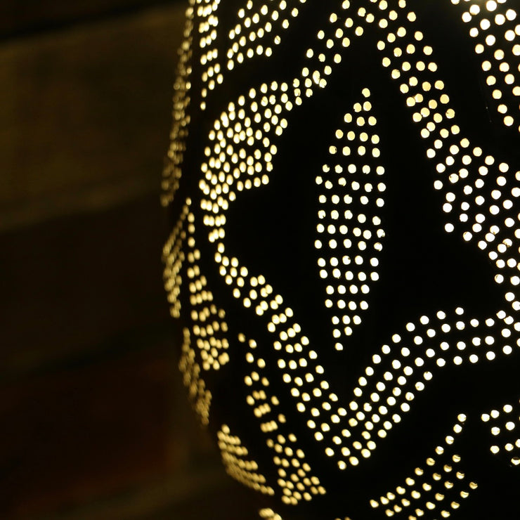 Hand-Punctured Nickel-Plated Brass Hanging Lamp