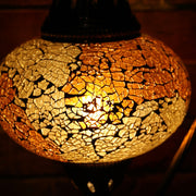 Crackle Glass Table Lamp in Amber, 5 Styles Available