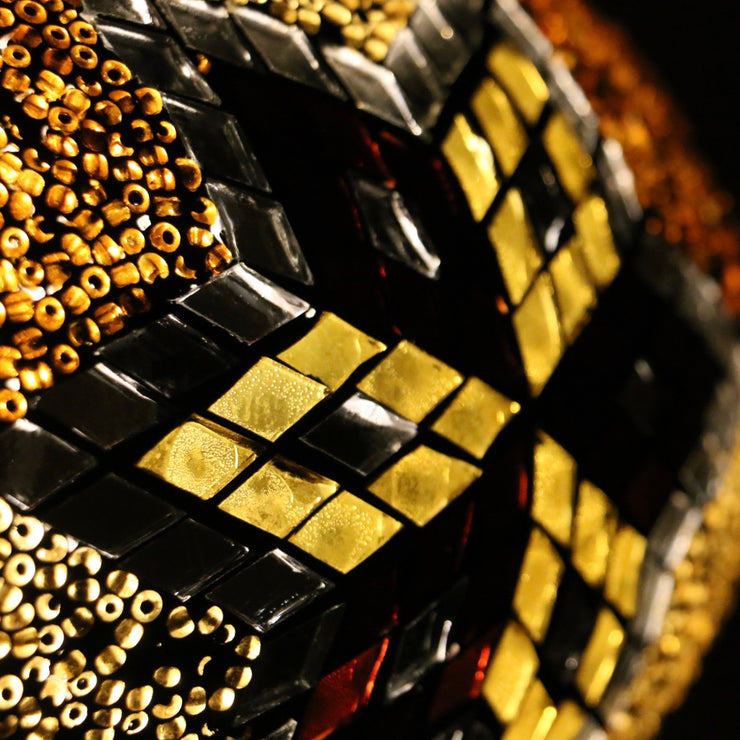 Mosaic Table or Floor Lamp in Amber