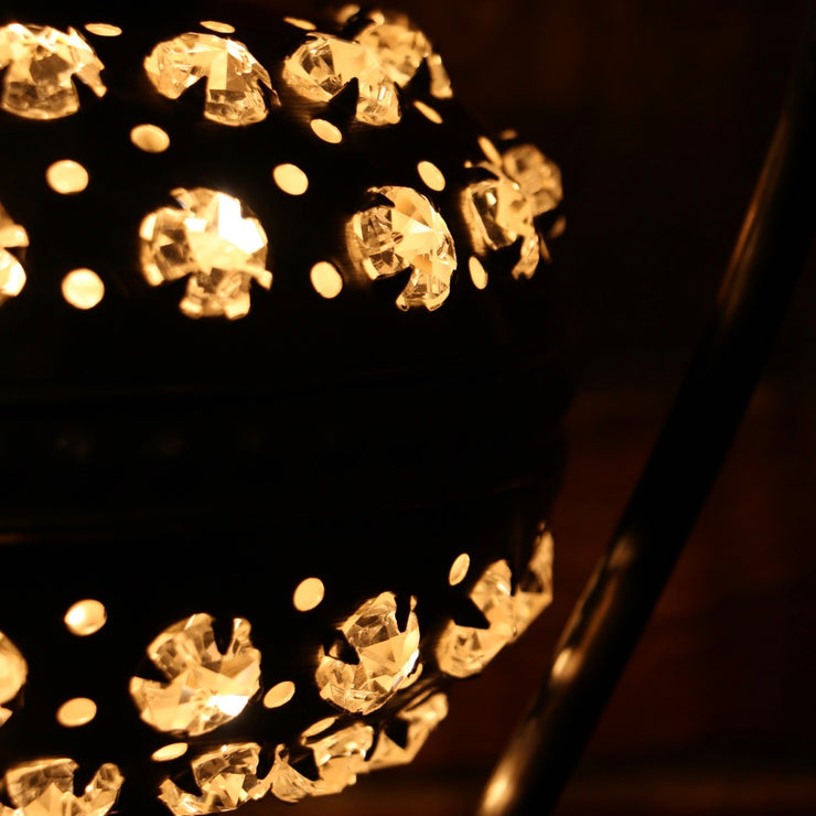 Pierced Metal Table Lamp with Glass Jewels, 5 Styles Available