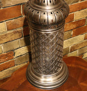 Table or Floor Lamp in Brushed Nickel & Glass
