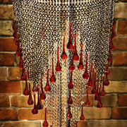 Blown Glass Red Droplet & Chain Chandelier