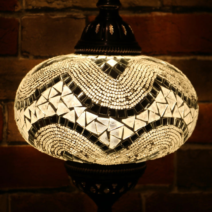 Mosaic Table or Floor Lamp in White