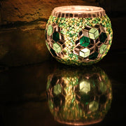 Mosaic Candleholder in Greens