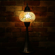 Crackle Glass Table Lamp in Amber, 5 Styles Available