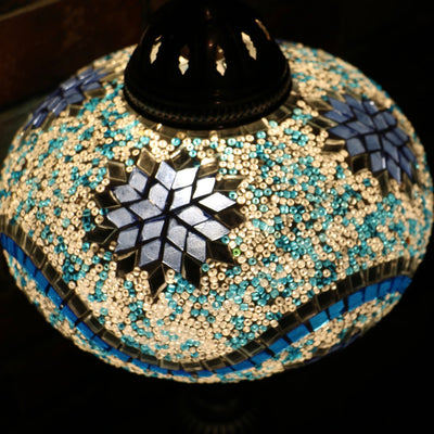 Mosaic Table or Floor Lamp in Light Blues