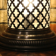 Table or Floor Lamp in Brushed Nickel & Glass