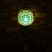 Mosaic Table or Floor Lamp in Hues of Green