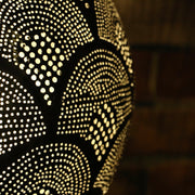 Hand-Punctured Nickel-Plated Brass Hanging Lamp