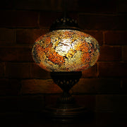 Crackle Glass Table Lamp in Dark Amber, 3 Styles Available, Large