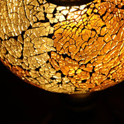 Crackle Glass Table Lamp in Amber, 5 Styles Available