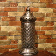 Table or Floor Lamp in Brushed Nickel & Glass