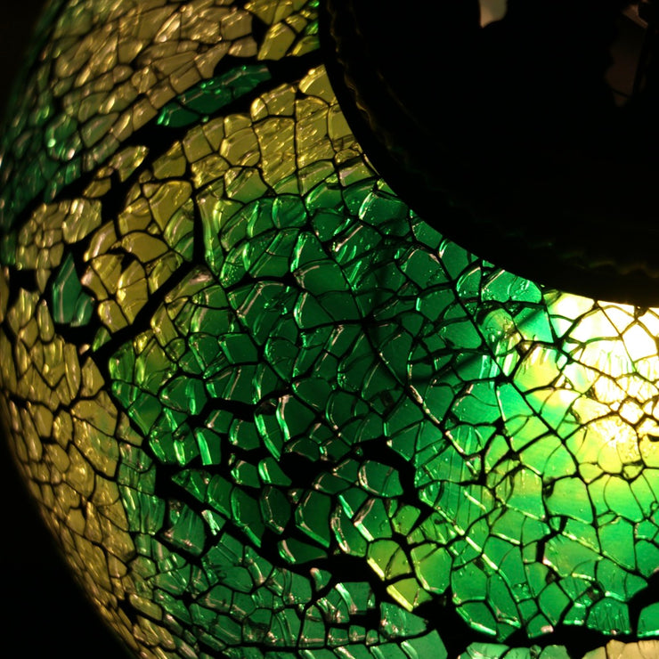 Crackle Glass Table Lamp in Green, 5 Styles Available