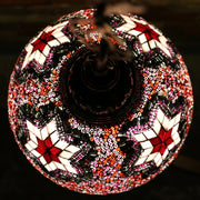 Hanging Mosaic Dome Lamp in Blush Tones, Open Bottom