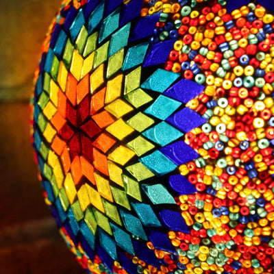 Mosaic Table or Floor Lamp in Primary Colors