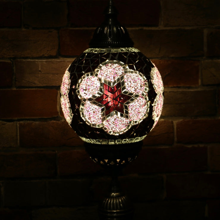 Mosaic Table or Floor Lamp in Hues of Purple