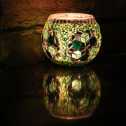 Mosaic Candleholder in Greens