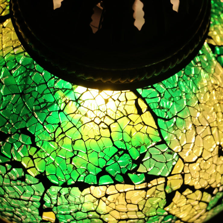 Crackle Glass Table Lamp in Green, 5 Styles Available