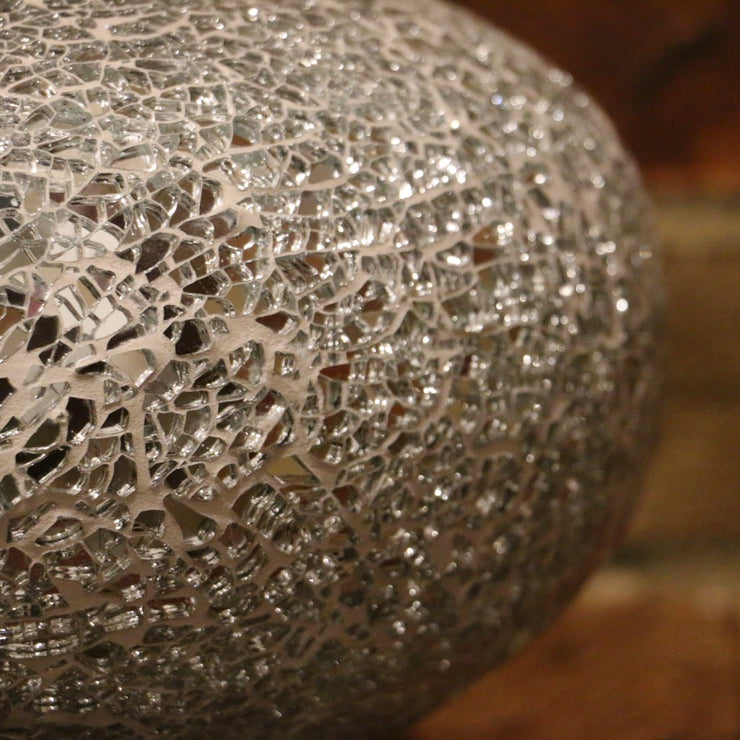 Crackle Glass Table Lamp in White, 3 Styles Available, Large