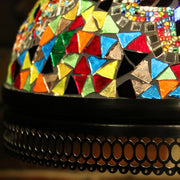 Hanging Mosaic Dome Lamp in MultiColors, Open Bottom