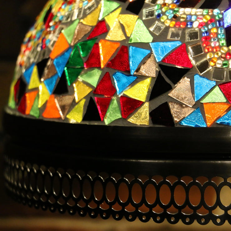Hanging Mosaic Dome Lamp in MultiColors, Open Bottom