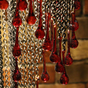 Blown Glass Red Droplet & Chain Chandelier