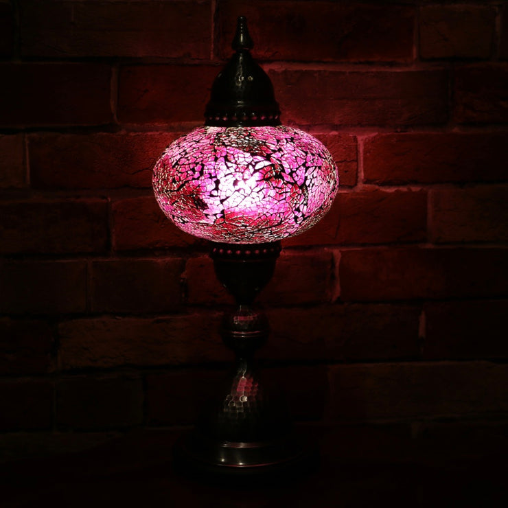 Crackle Glass Table Lamp in Violet, 5 Styles Available