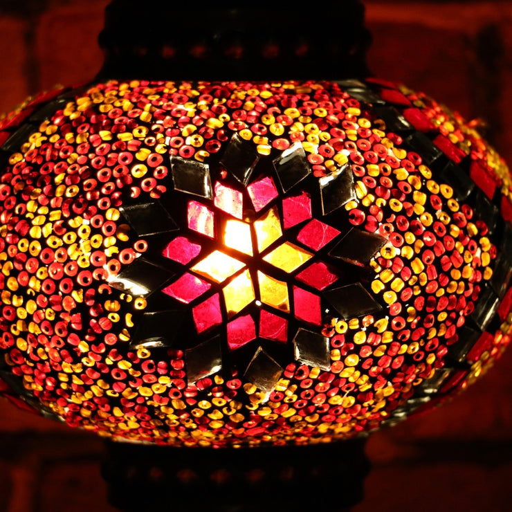 Mosaic Table Lamp in Red & Orange, 5 Styles Available