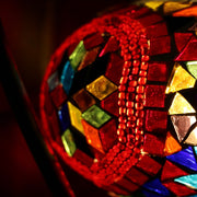 Mosaic Table Lamp in Red and MultiColors, 5 Styles Available