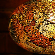 Crackle Glass Table Lamp in Dark Amber, 3 Styles Available, Large